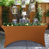 Lofaris Brown Fitted Spandex Rectangle Banquet Table Cover